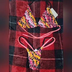 Orange red black yellow white g-string bikini